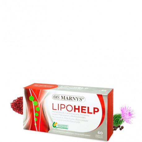 LIPOHELP   Levadura roja + Cardo mariano + Pimienta negra + Acerola + Pectina de Manzana