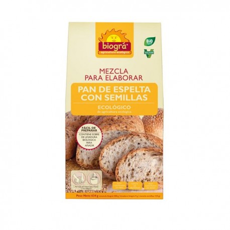 Mezcla para Pan de Espelta + Semillas 635g Biogra