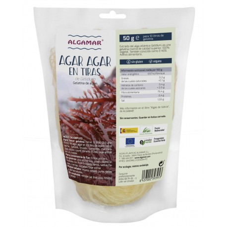 AGAR AGAR EN TIRAS - 50 g ALGAMAR
